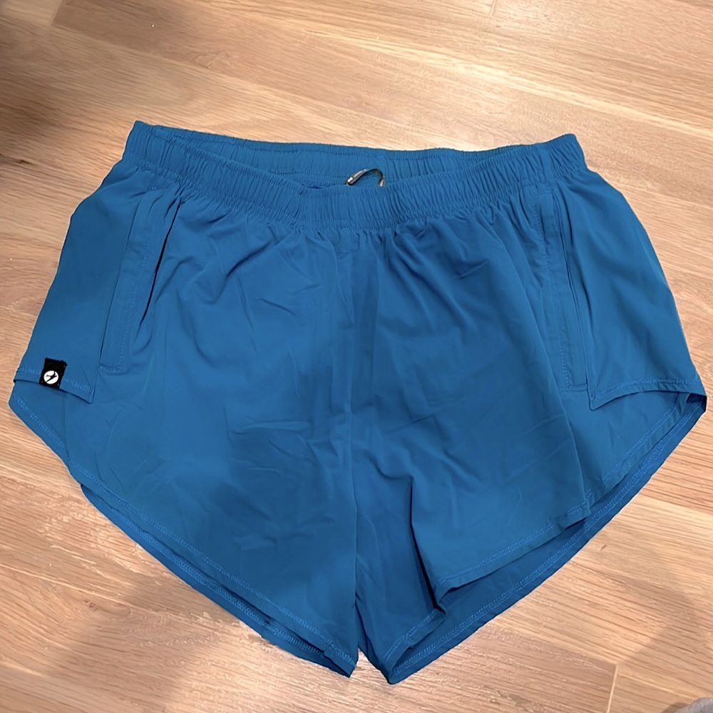 Oiselle Women’s Flyout Running Shorts - teal blue 6